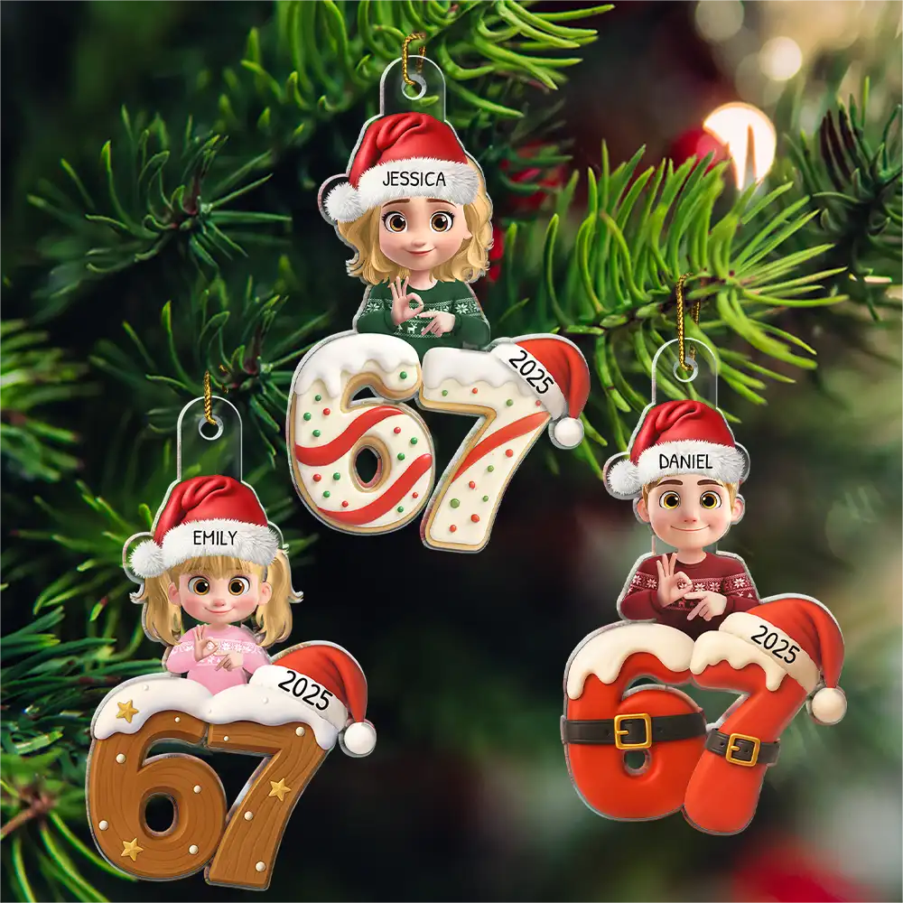 Funny Teen Slang Six Seven - Personalized Custom Shaped Acrylic Ornament - Image 2