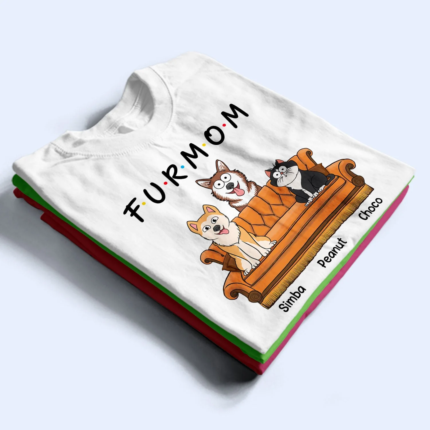 Fur Mama - Gift For Fur Mom, Dog Mom, Cat Mom - Personalized T Shirt - Image 2