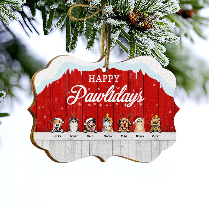 Furry Little Christmas Cat Dog - Christmas Gift For Cat Dog Lovers - Personalized Custom Wooden Ornament - Image 3
