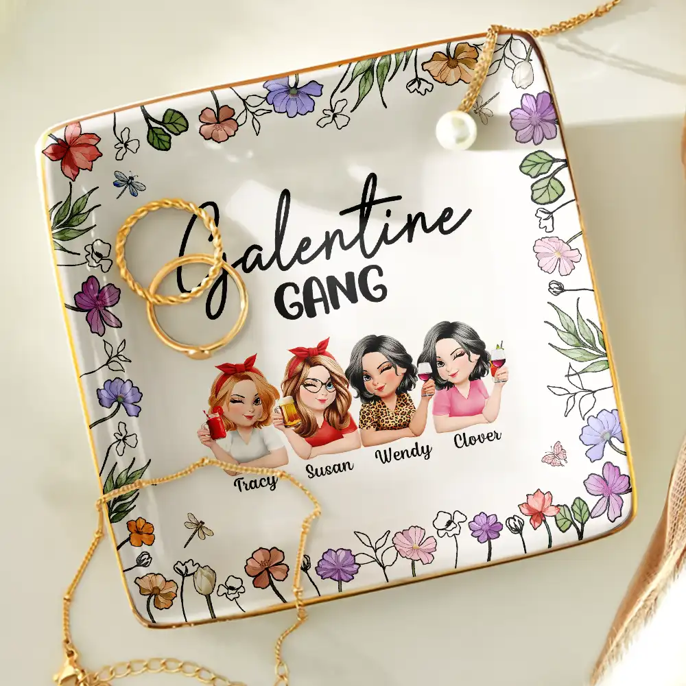 Galentine Gang 3D Effect Turban Bestie - Personalized Ring Dish - Image 4
