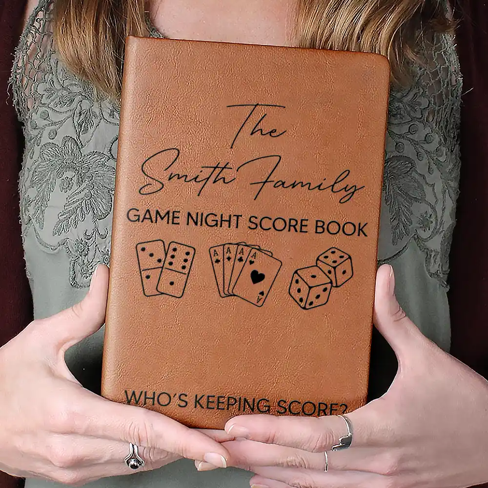 Game Night Score Book Who's Keeping Score - Personalized Leather Journal - Image 5