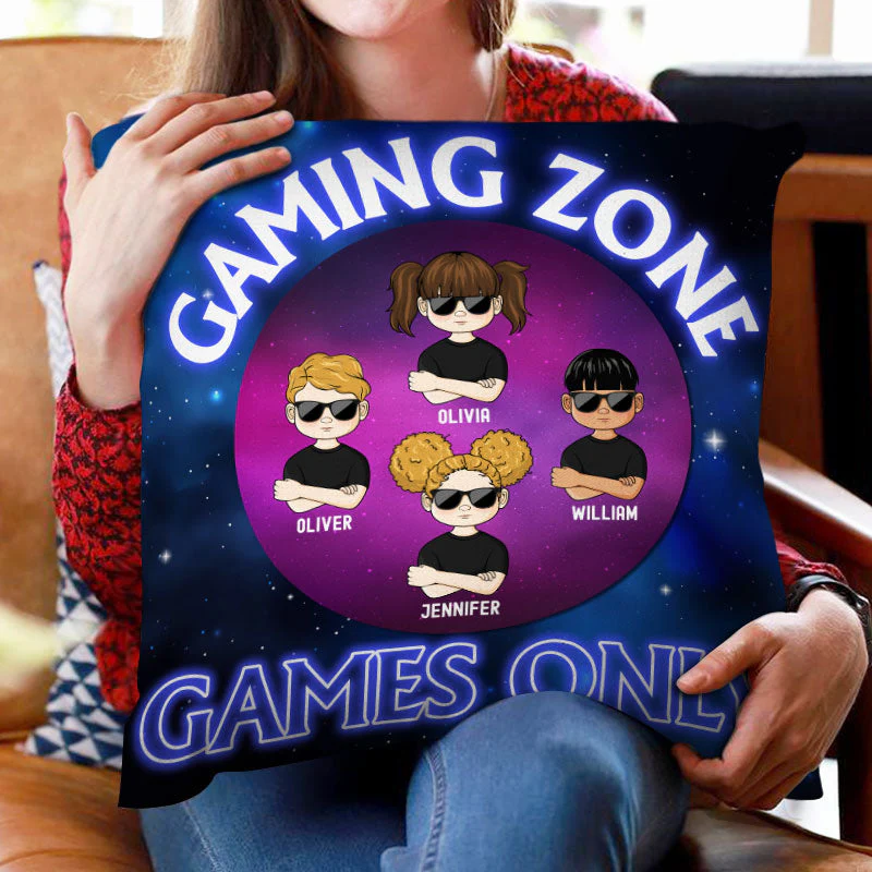 Gaming Zone Games Only - Gift For Kids - Personalized Custom Pillow - Image 2