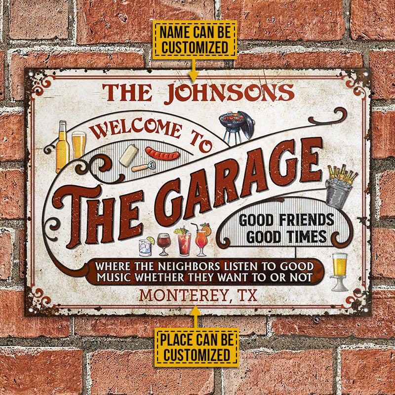 Garage Grilling Red Listen To The Good Music Custom Classic Metal Signs - Image 2