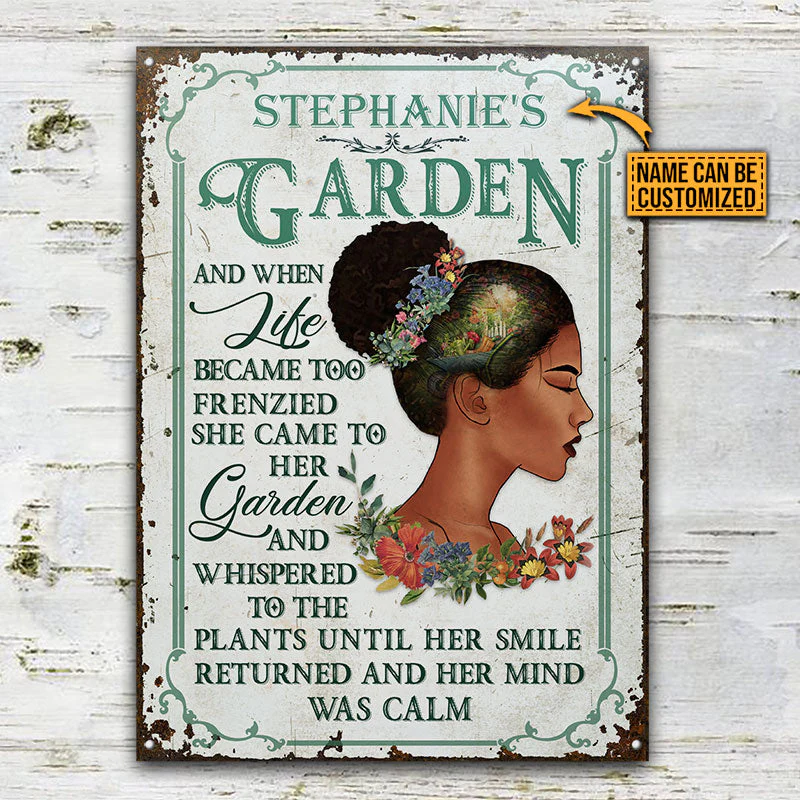 Garden Black Girl And When Life Became Custom Classic Metal Signs - Image 3