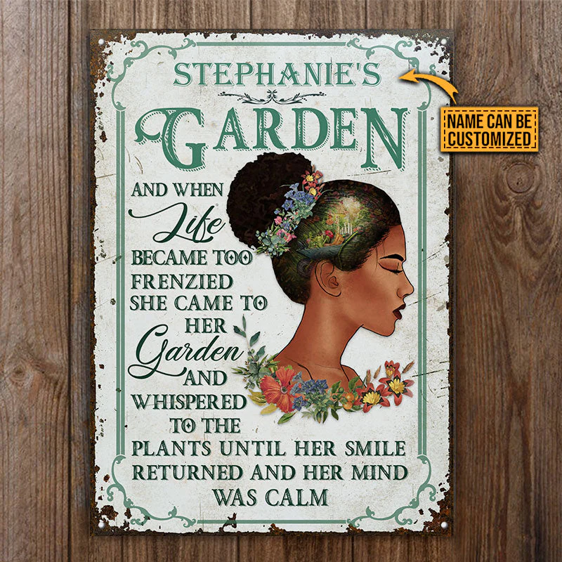 Garden Black Girl And When Life Became Custom Classic Metal Signs - Image 4