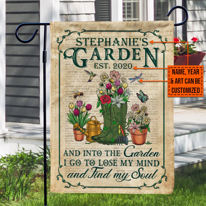 Garden Dictionary Lose My Mind Find My Soul Custom Flag - Image 2