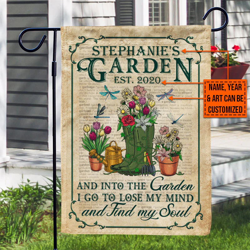 Garden Dictionary Lose My Mind Find My Soul Custom Flag - Image 3