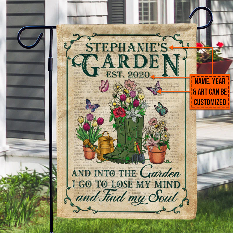 Garden Dictionary Lose My Mind Find My Soul Custom Flag - Image 4