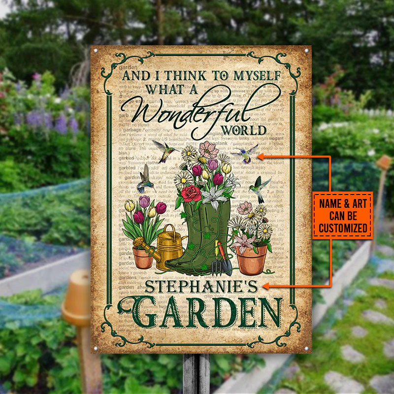 Garden Dictionary What A Wonderful World Custom Classic Metal Signs, Gardening Metal Sign, Idea Decoration For Gardening, Personalized Garden Sign - Image 4