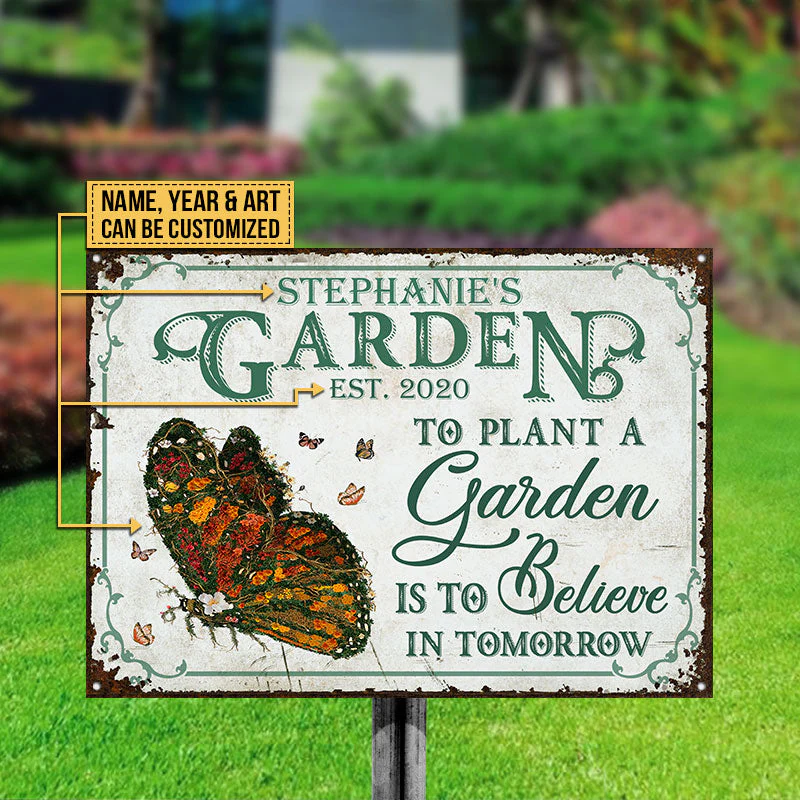 Garden Floral Art Believe In Tomorrow Custom Classic Metal Signs - Image 3