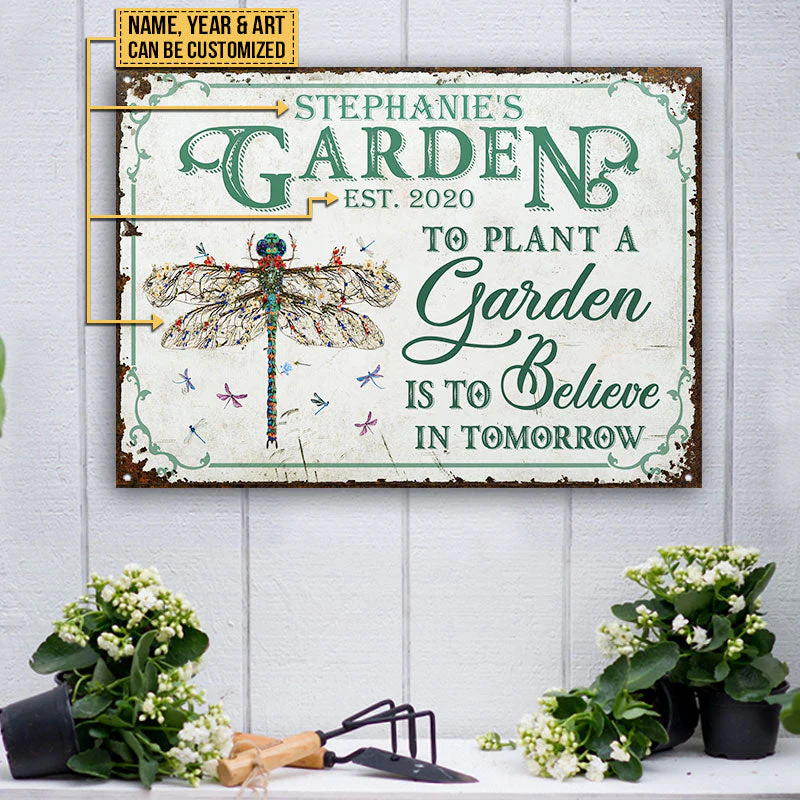 Garden Floral Art Believe In Tomorrow Custom Classic Metal Signs - Image 5