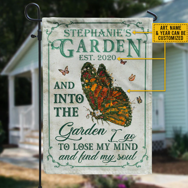 Garden Floral Art Find My Soul Custom Flag - Image 5