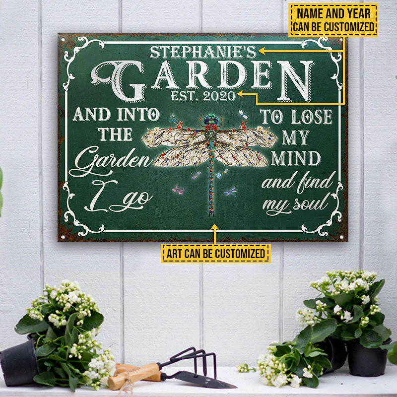 Garden Floral Art Find My Soul Green Custom Classic Metal Signs - Image 2