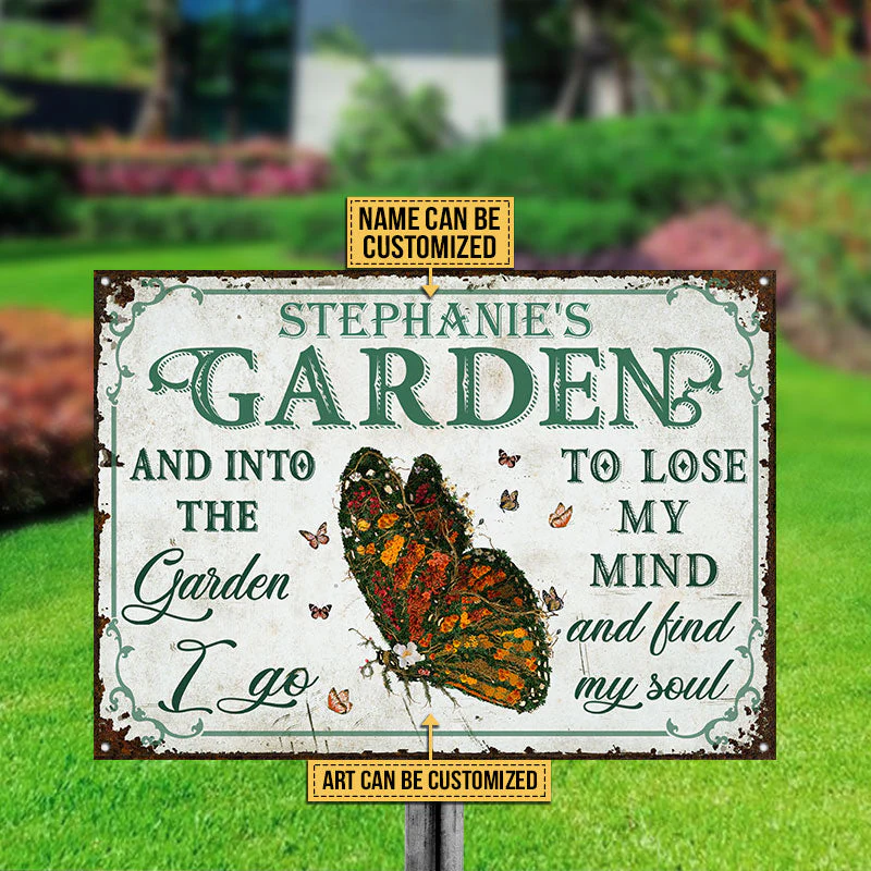 Garden Floral Art Find My Soul Name Custom Classic Metal Signs - Image 3