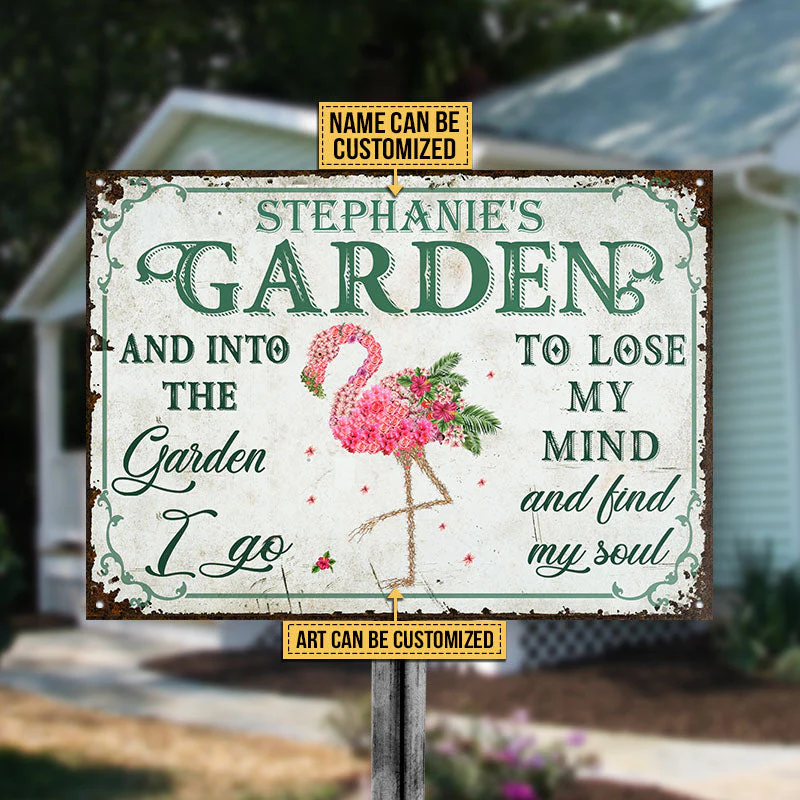 Garden Floral Art Find My Soul Name Custom Classic Metal Signs - Image 4