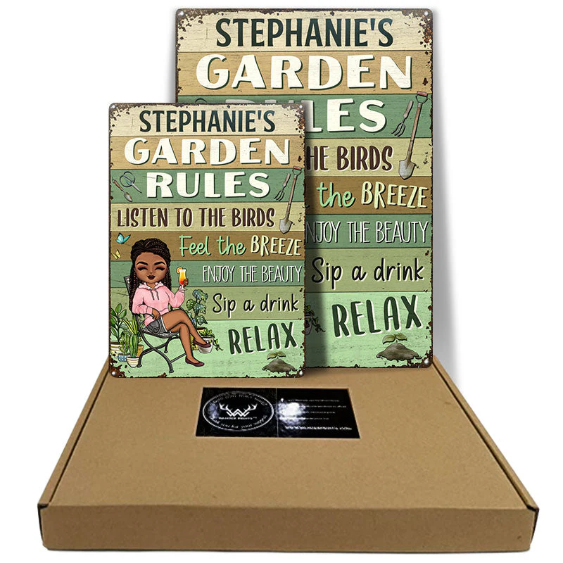 Garden Rules Feel The Breeze Enjoy The Beauty Gardening - Garden Sign - Personalized Custom Classic Metal Signs - Image 3