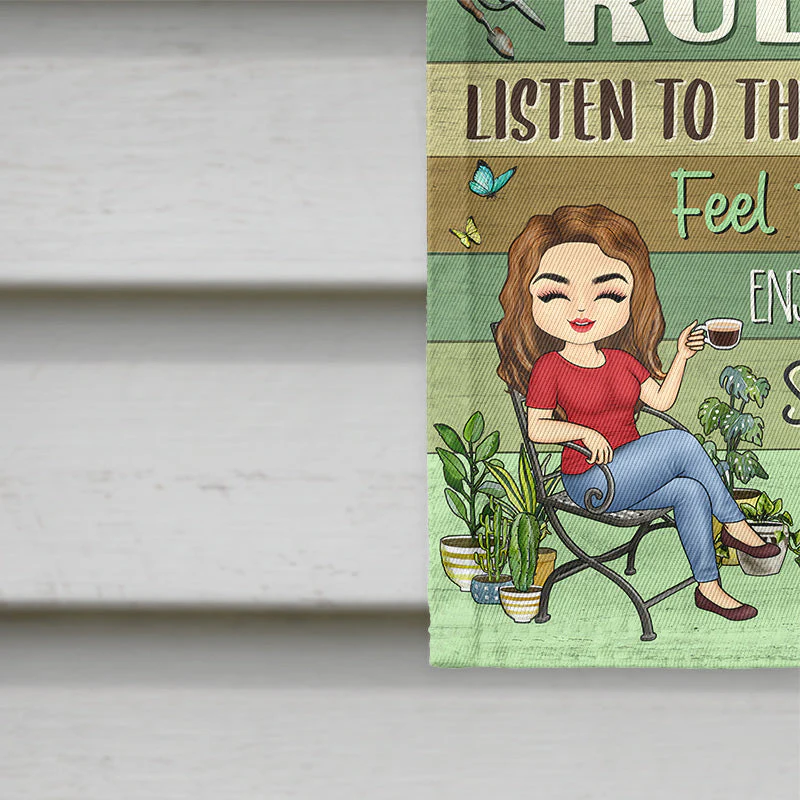 Garden Rules Feel The Breeze Enjoy The Beauty Gardening - Personalized Custom Flag - Image 4