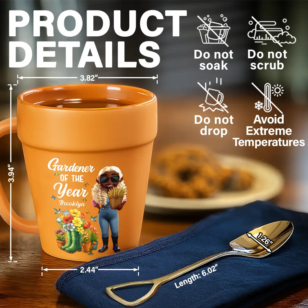 Gardener Of The Year - Personalized Plant Pot Ceramic Mug - Image 6