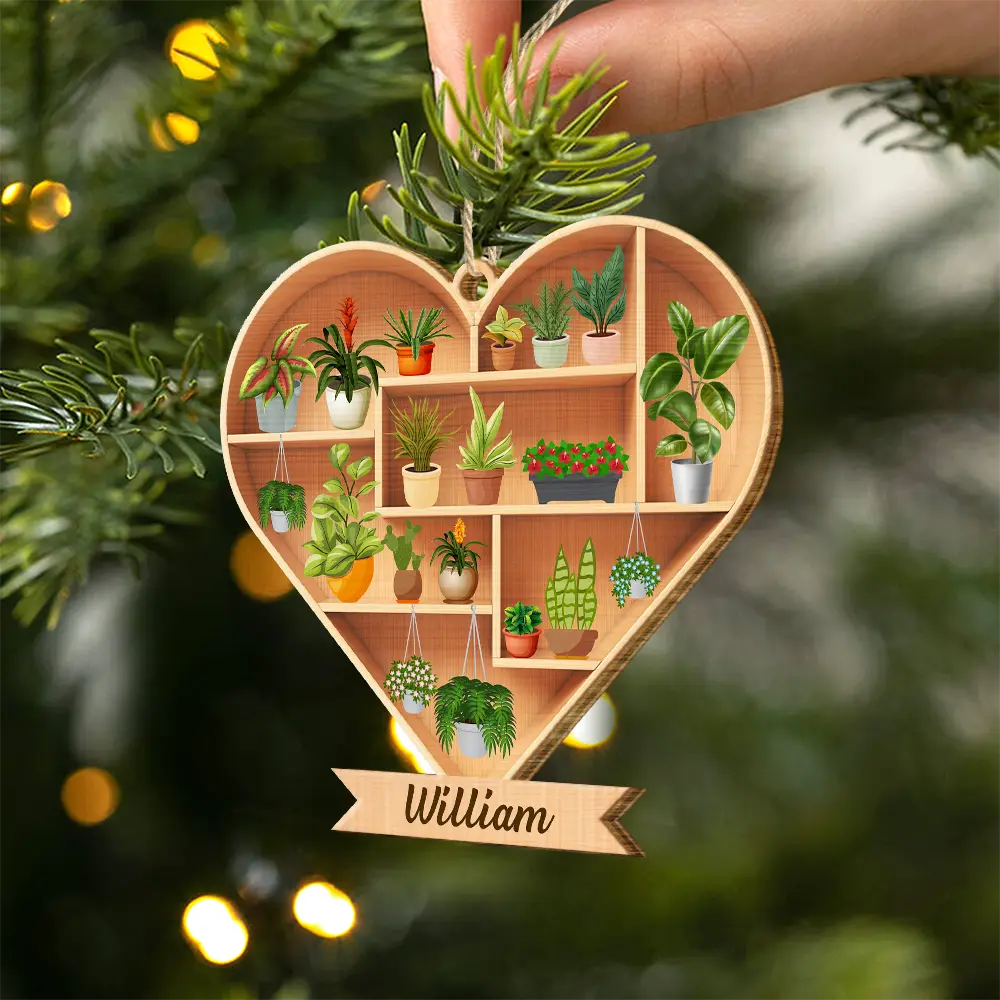 Gardener Plant Lover - Personalized Custom Shaped Wooden Ornament - Image 2