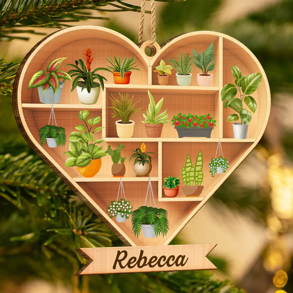 Gardener Plant Lover - Personalized Custom Shaped Wooden Ornament - Image 3