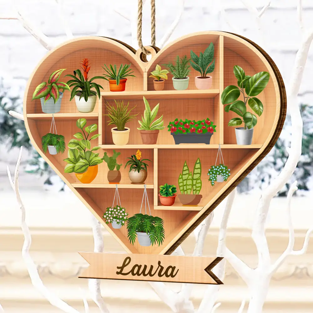 Gardener Plant Lover - Personalized Custom Shaped Wooden Ornament - Image 4