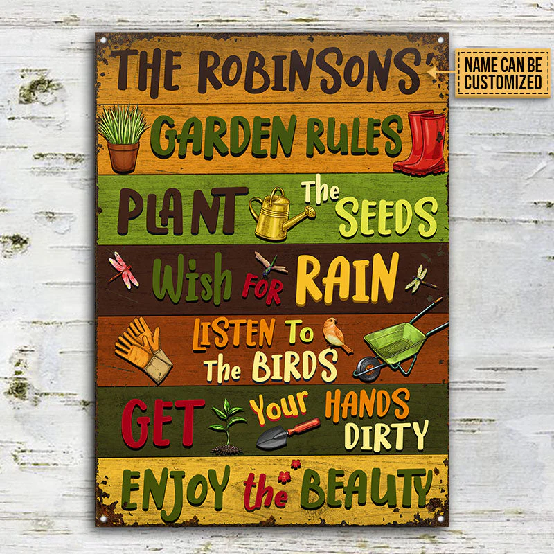 Gardening Garden Rules Custom Classic Metal Signs - Image 3