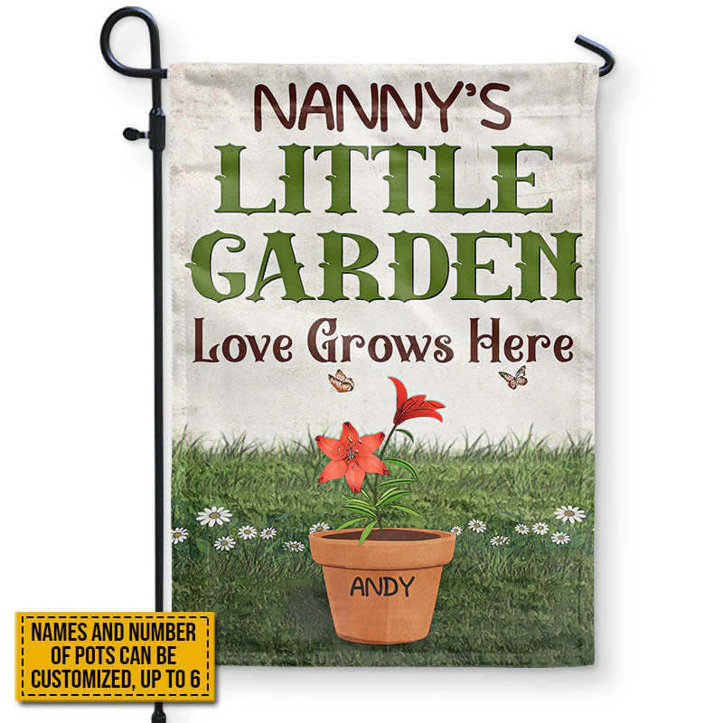 Gardening Grandma Little Garden Custom Flag, Grandma Gift, Grandparents, Grandchild, Garden Decor - Image 4