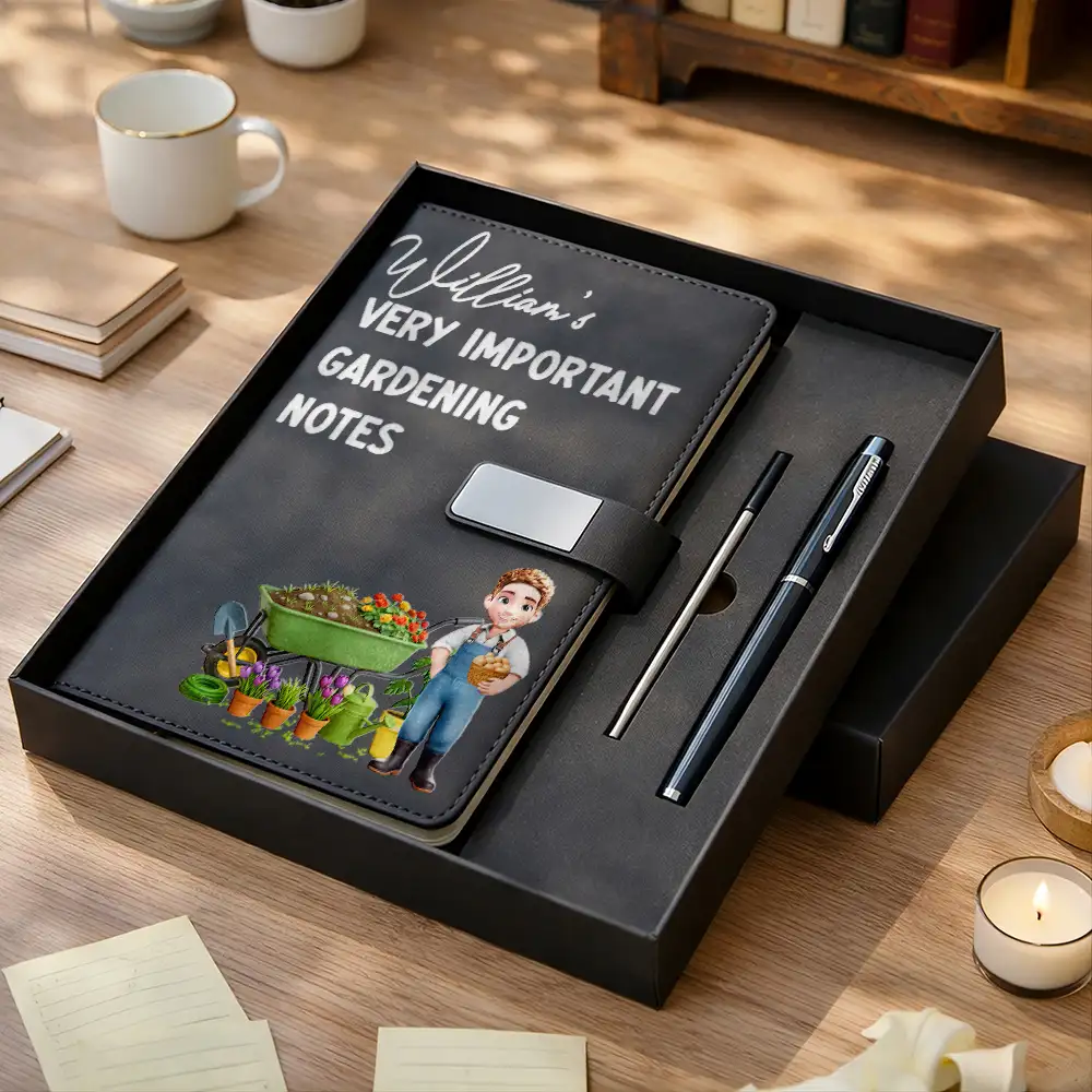 Gardening Journal - Personalized Leather Notebook Set - Image 2
