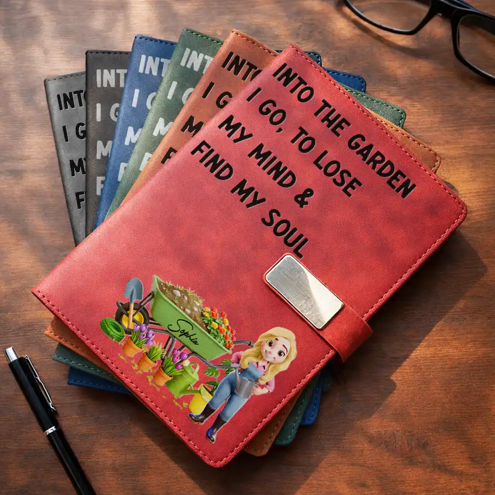 Gardening Journal - Personalized Leather Notebook Set - Image 3
