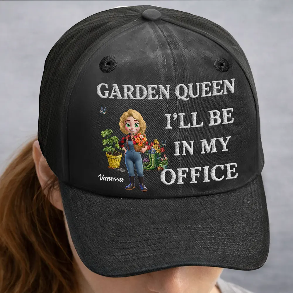 Gardening Lovers I'll Be In My Office - Personalized Vintage Washed Denim Cap - Image 2