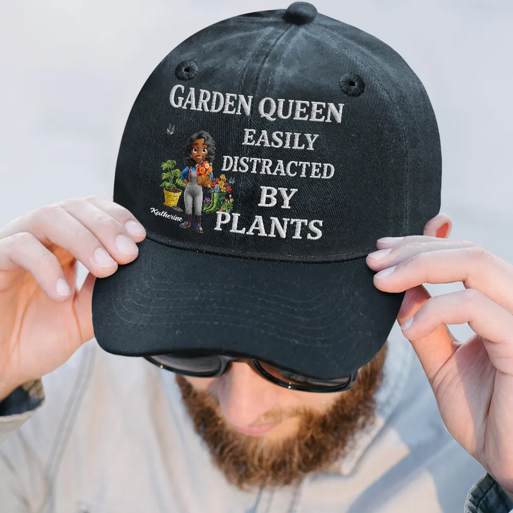 Gardening Lovers I'll Be In My Office - Personalized Vintage Washed Denim Cap - Image 3