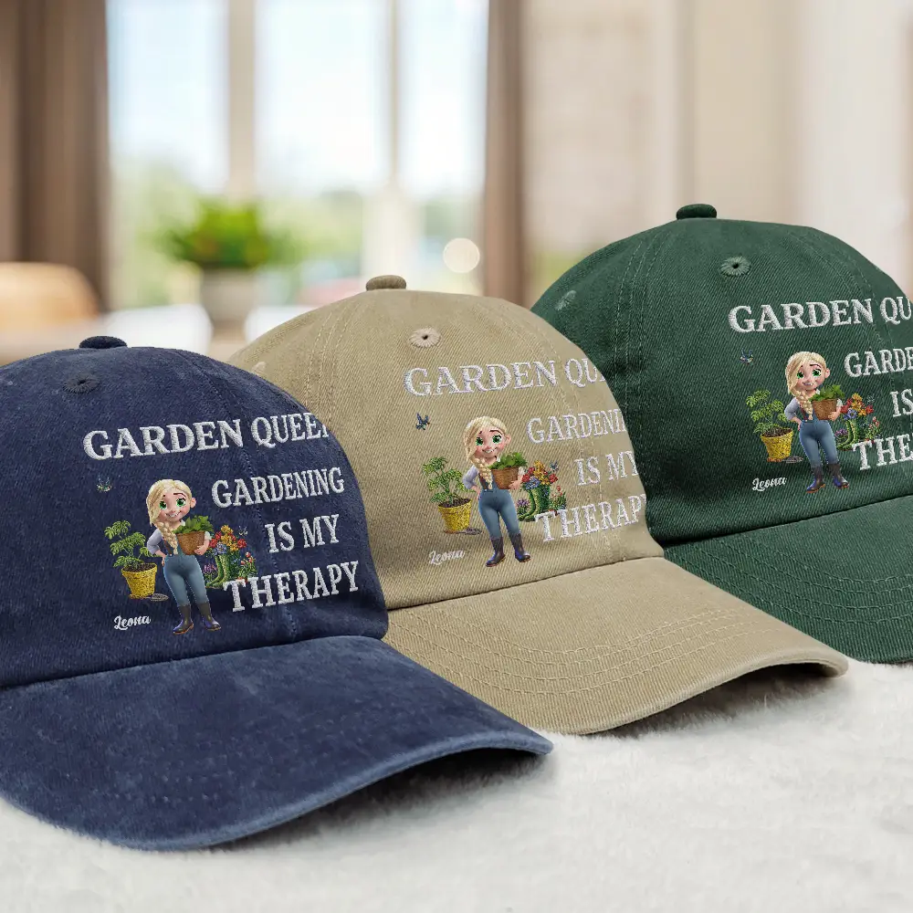 Gardening Lovers I'll Be In My Office - Personalized Vintage Washed Denim Cap - Image 4