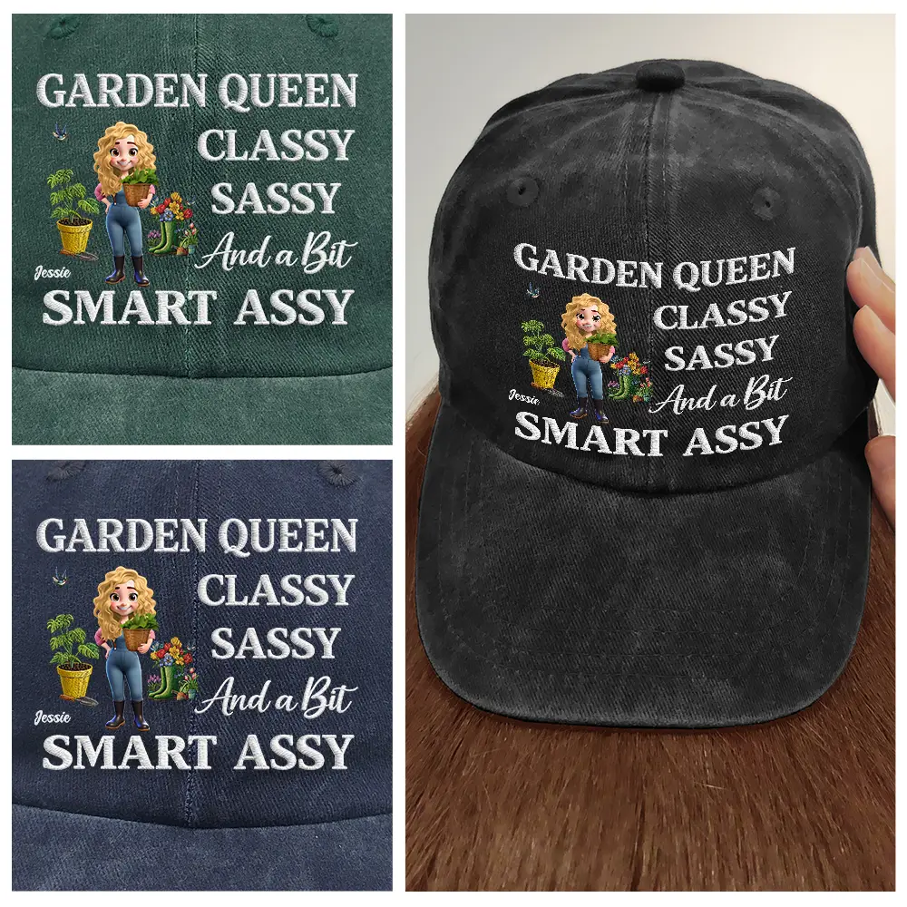 Gardening Lovers I'll Be In My Office - Personalized Vintage Washed Denim Cap - Image 5