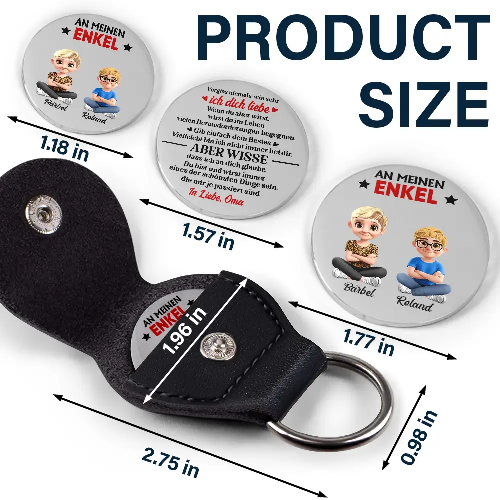 Gib Einfach Dein Bestes - Personalisierter Pocket Hug Leder Schlüsselanhänger - Image 5