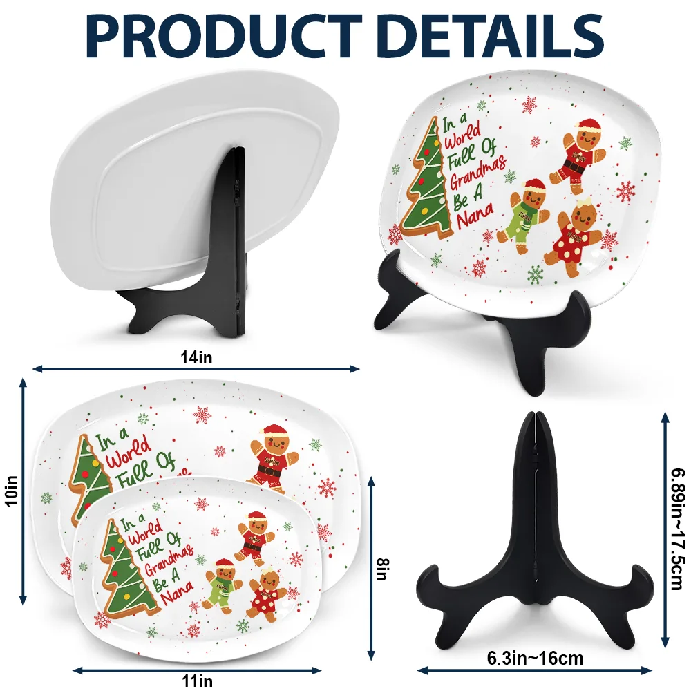 Gingerbread Cookie World Full Of Grandmas - Personalized Plate - Image 5