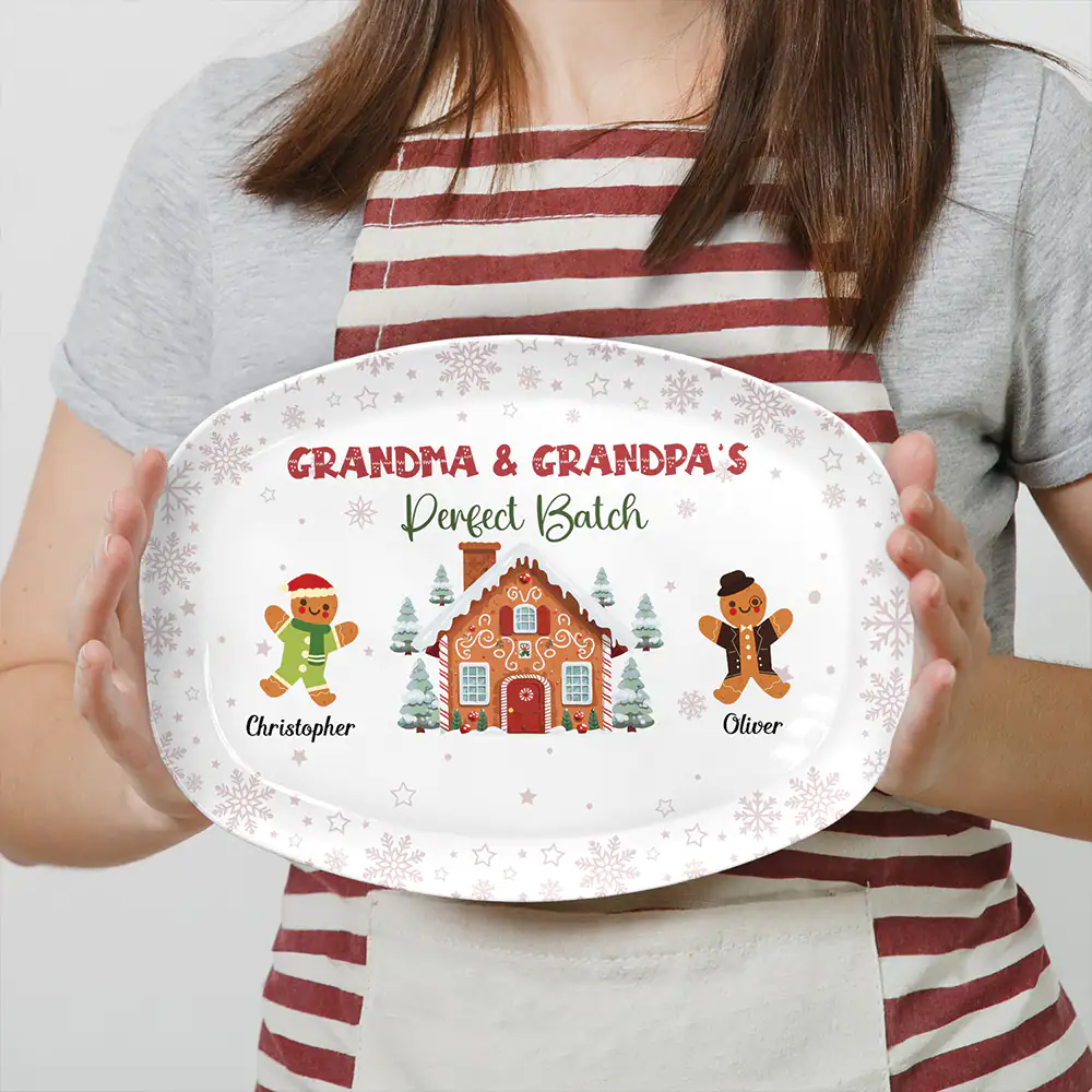 Gingerbread Cookies Grandma Grandpa Perfect Patch - Personalized Plate - Image 3