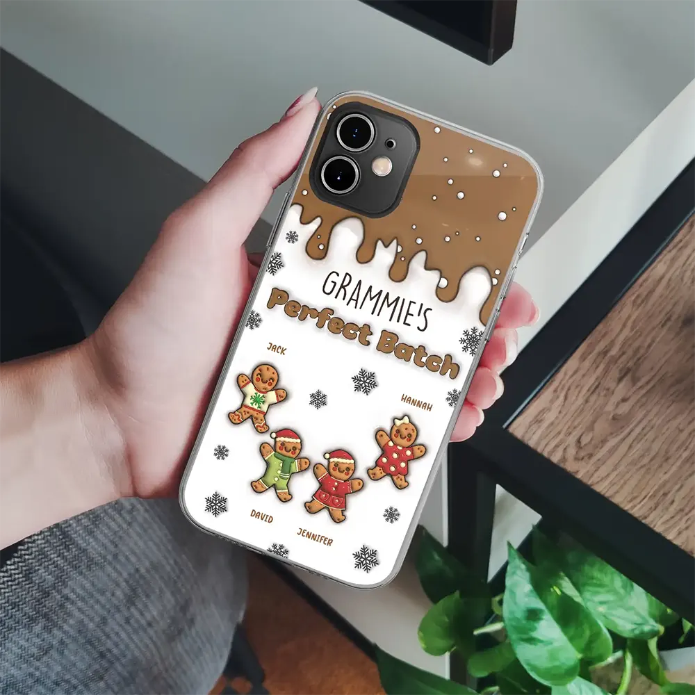 Gingerbread Grandma Grandpa Perfect Batch - 3D Inflated Effect Printed Personalized Clear Phone Case - Image 4