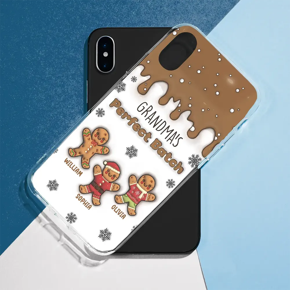Gingerbread Grandma Grandpa Perfect Batch - 3D Inflated Effect Printed Personalized Clear Phone Case - Image 5