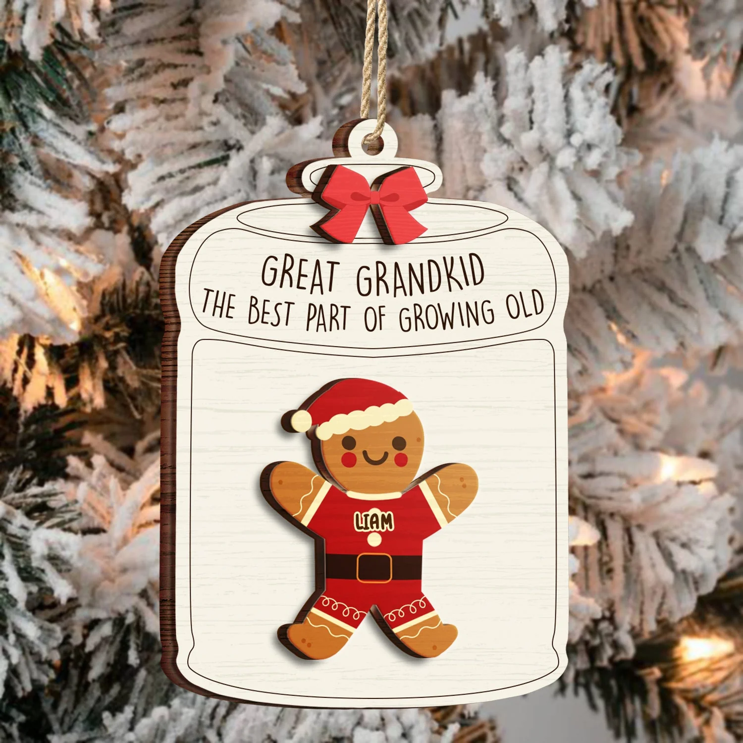 Gingerbread Life Is Better With Grandkids - Christmas, Gift For Grandparent - Personalized 2-Layered Wooden Ornament - Image 3