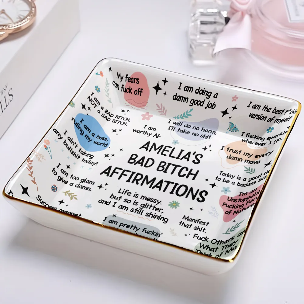 Girl's Daily Affirmations - Personalized Ring Dish - Image 2