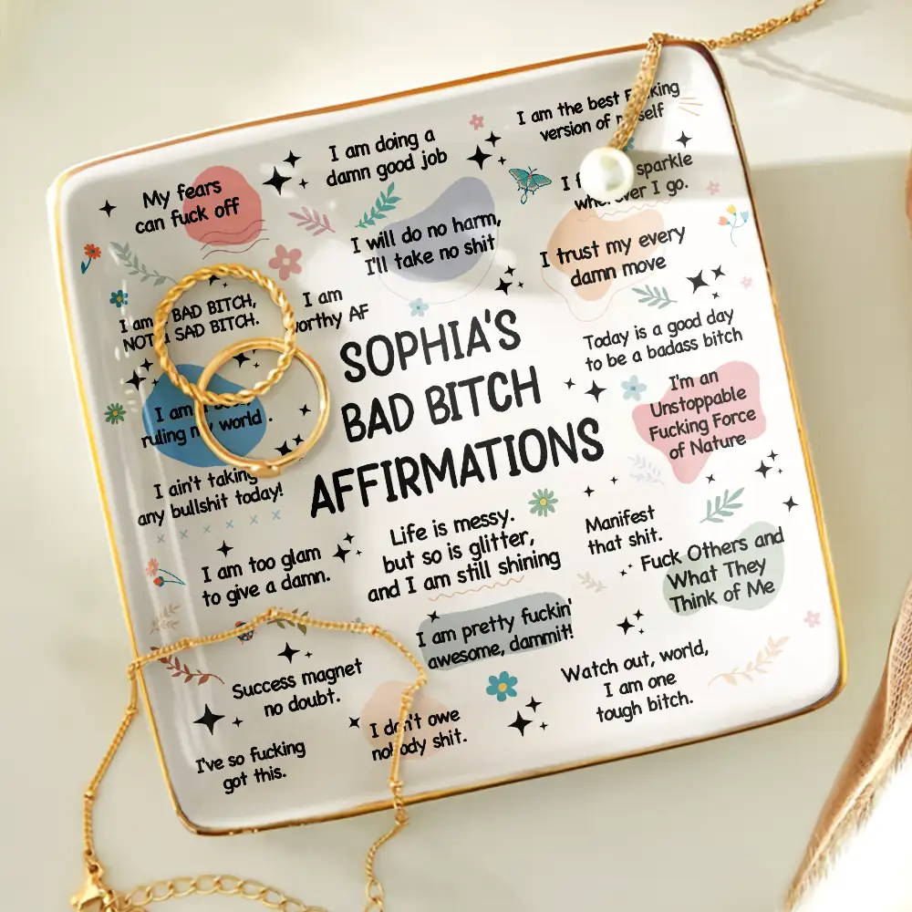 Girl's Daily Affirmations - Personalized Ring Dish - Image 4