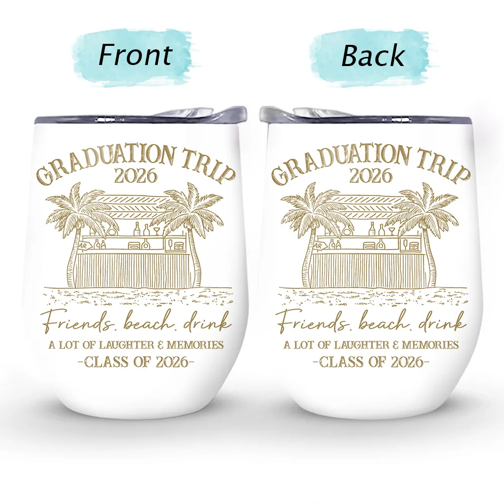 Girls Trip A Lot Of Laughter & Memories - Personalized Wine Tumbler - Image 4