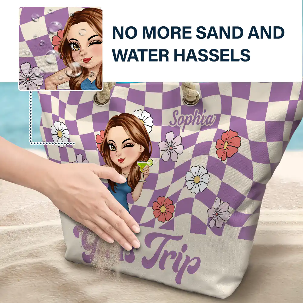 Girls Trip Besties For The Resties - Personalized Beach Bag - Image 6