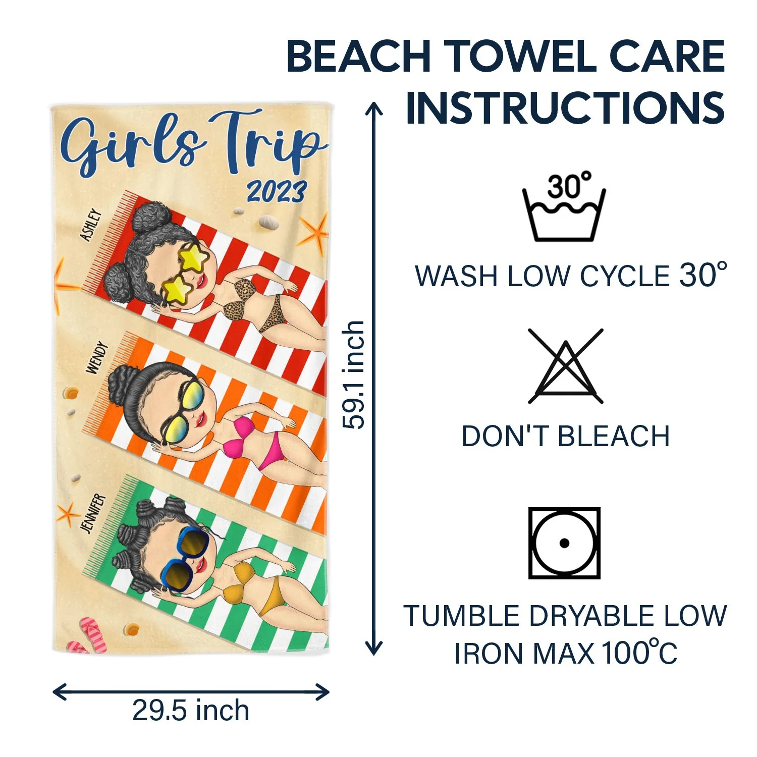 Girls Trip - Gift For Besties - Personalized Beach Towel - Image 6