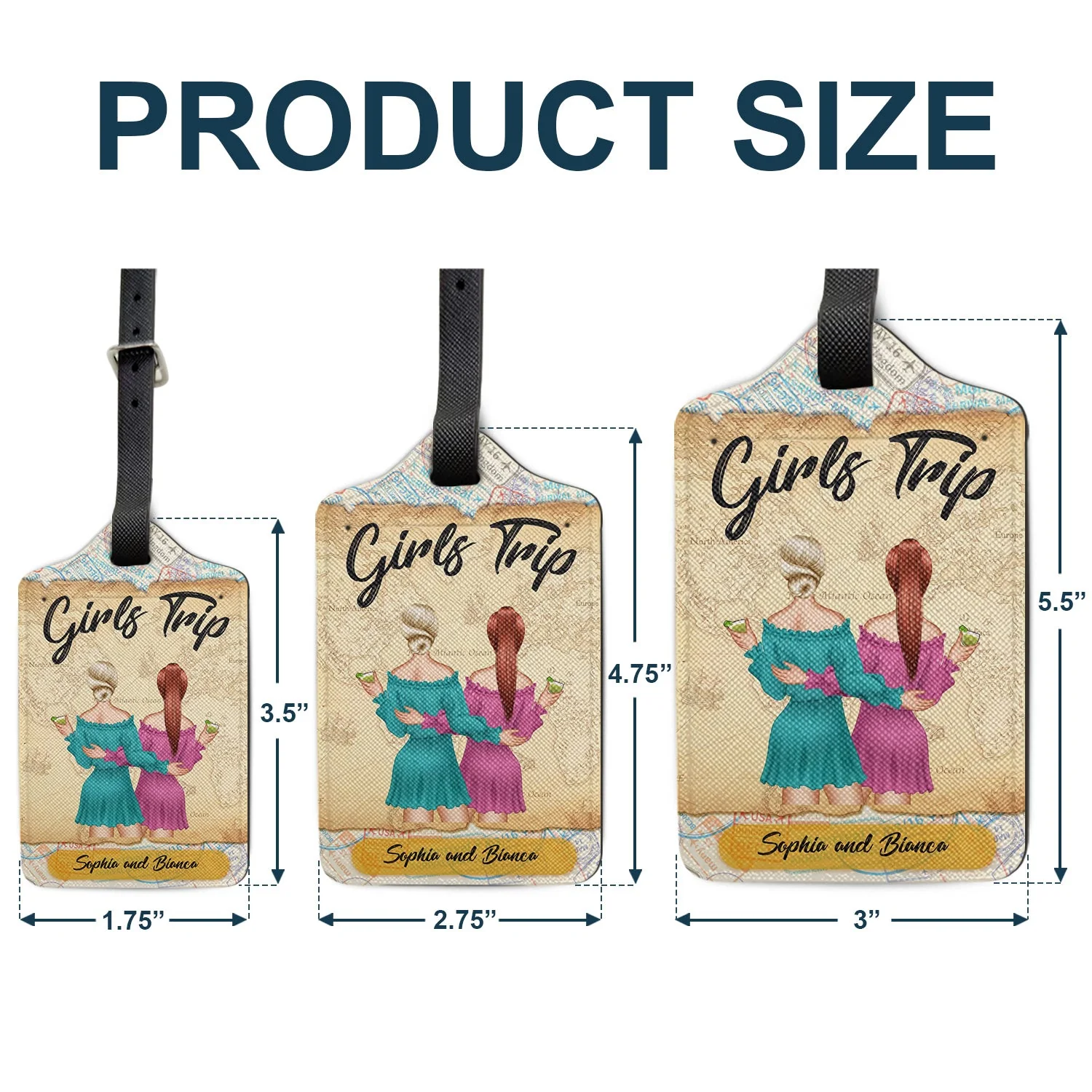 Girls Trip - Gift For Besties - Personalized Luggage Tag - Image 5