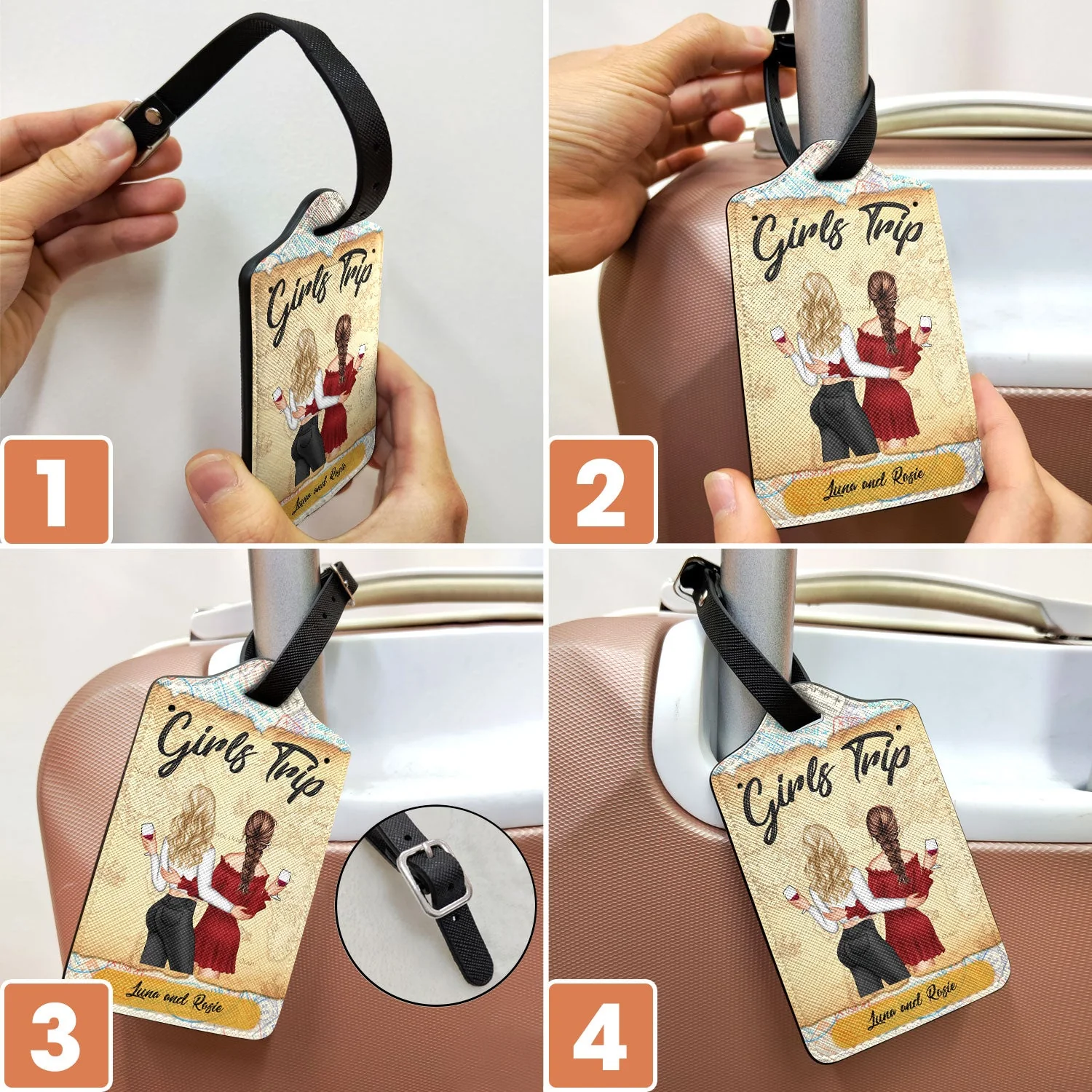 Girls Trip - Gift For Besties - Personalized Luggage Tag - Image 6