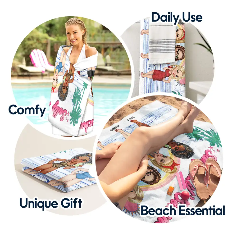 Girls Trip Let The Shenanigans Begin - Personalized Beach Towel - Image 5