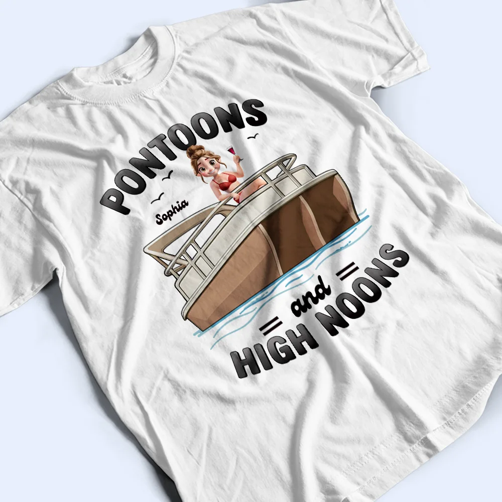 Girls Trip Pontoon & High Noons - Personalized T Shirt - Image 3