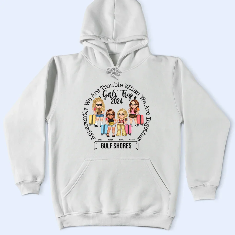Girls' Trip We're Trouble When We're Together - Personalized T Shirt - Image 4