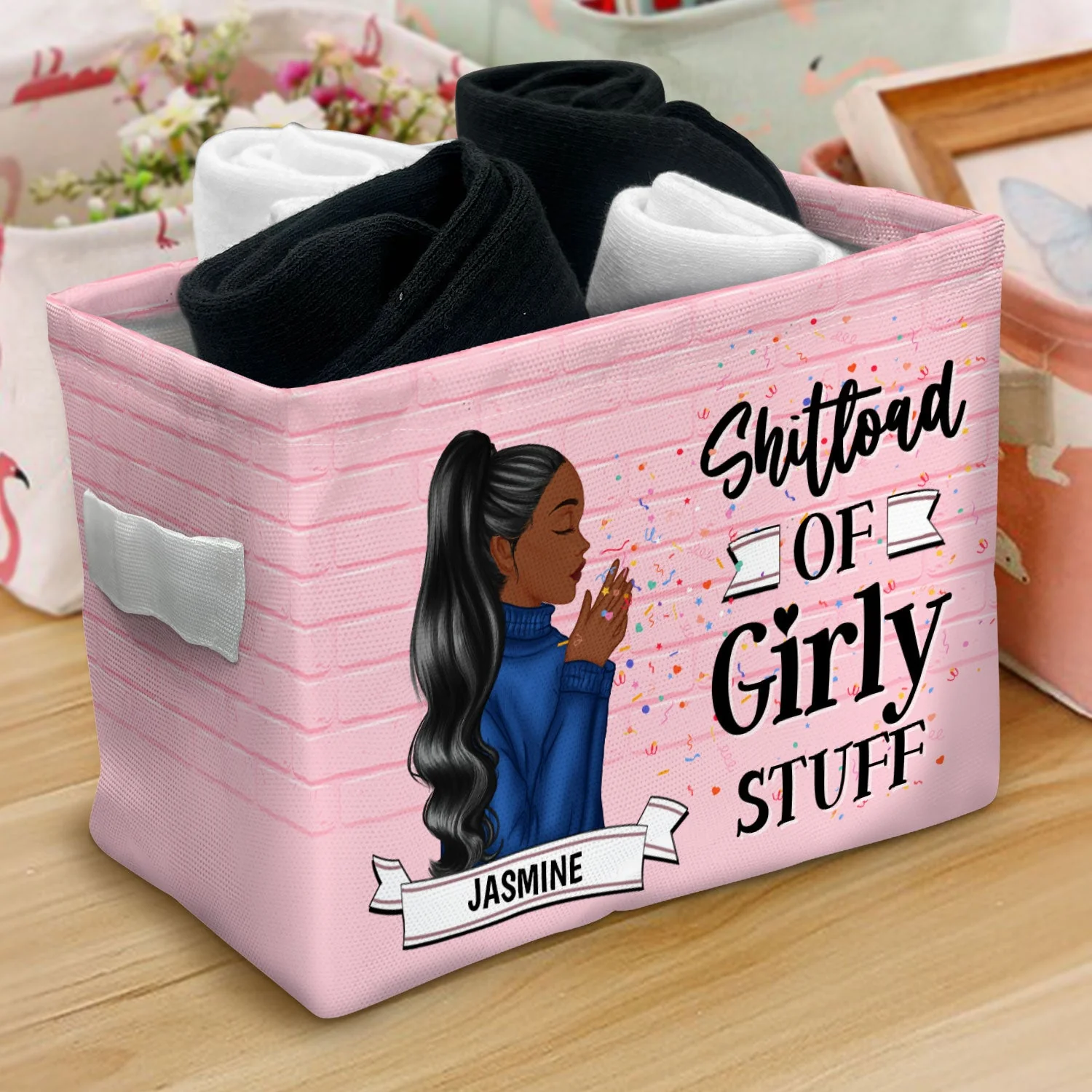 Girly Stuff - Gift For Yourself, Gift For Women - Personalized Storage Box - Image 3